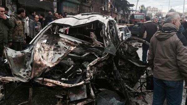 State television showed footage of mangled cars and shutters of shops damaged and blown apart