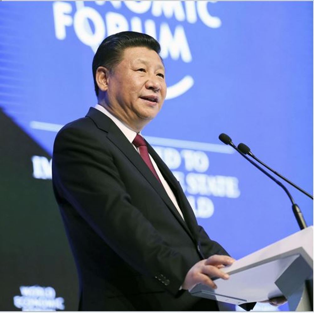 Xi Jinping delivers a keynote speech at the opening plenary of the 2017 annual meeting of the World Economic Forum in Davos, Switzerland, Jan. 17, 2017. (Xinhua/Lan Hongguang)