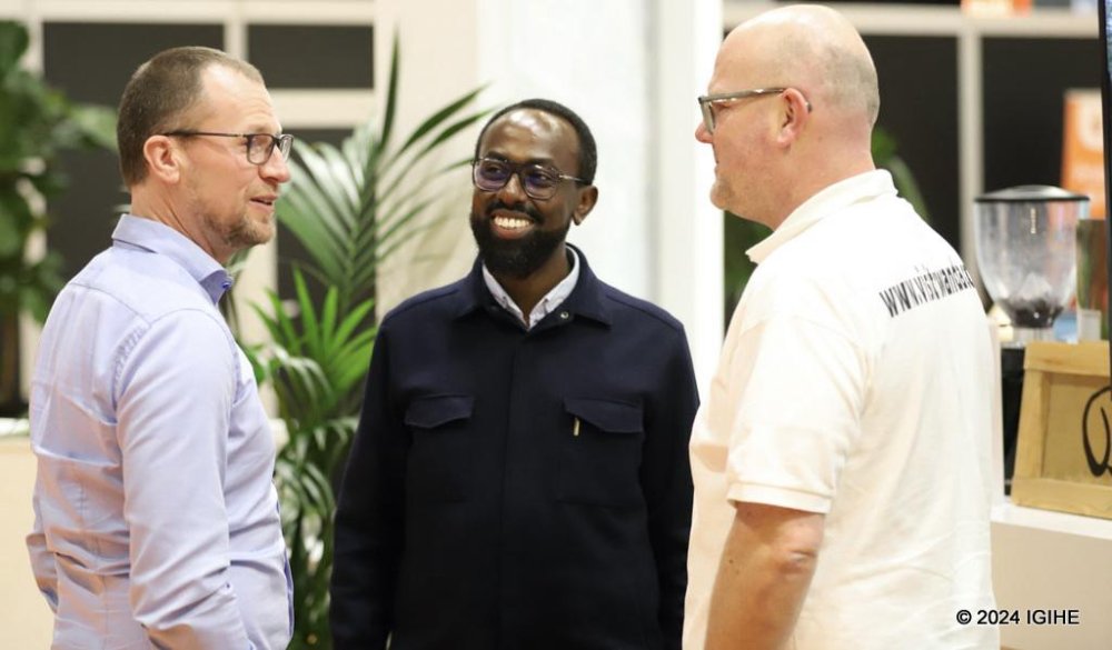 Gashumba, the representative of RwandAir in Europe in a conversation with partners