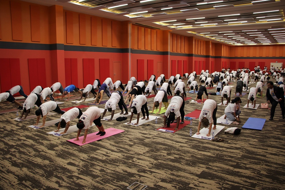 What separates Yoga from another form of fitness activities is its focus on mind and breathing.