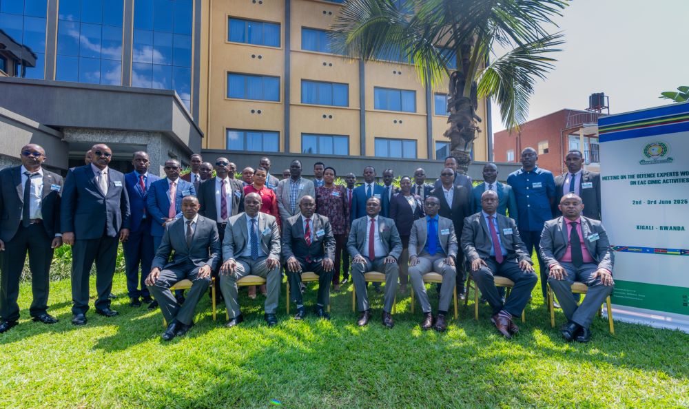 Defence experts from the Partner States of the East African Community (EAC) convened in Kigali on Monday, June 2, 2025, for a Defence Experts Working Group (DEWG) meeting to discuss and coordinate preparations for the upcoming Civil-Military Cooperation (CIMIC) Week activities.