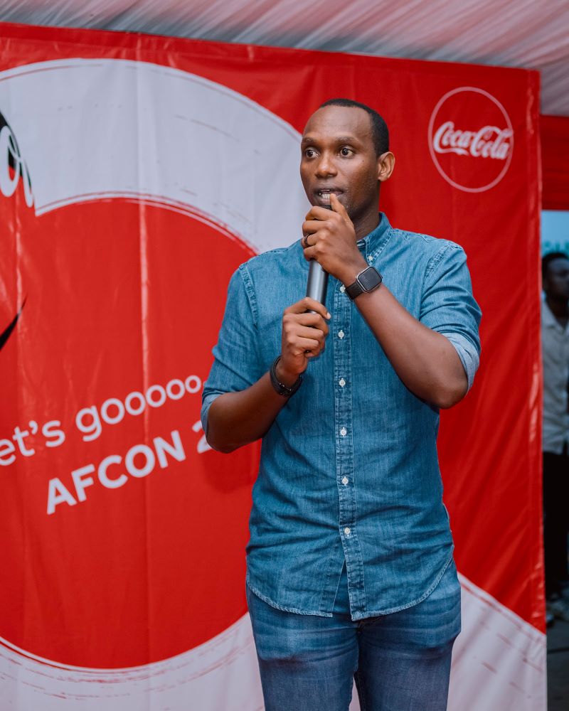 BRALIRWA Plc Sales Director Mr. Fleury Sekiyuku delivering his remarks during the AFCON 2025 Distributor Competition Awarding Ceremony