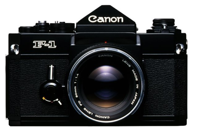 Canon F-1 Series, 1970s | the flagship F-1 series SLR cameras were created for professional photographers with a suite of more than 180 lenses and accessories