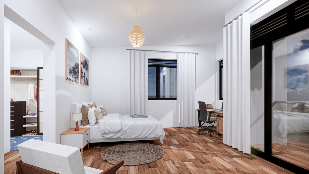 The interior view of homes under construction at Isange Estate.