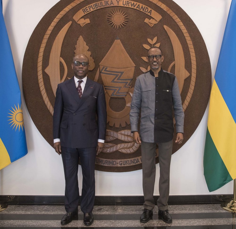 President Paul Kagame with Herbert the Managing Director of Access Bank Group Plc, Onyewumbu Wigwe.