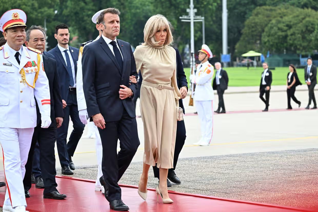 The visit marks the first formal state trip to Vietnam by a French presidential couple in nearly a decade.