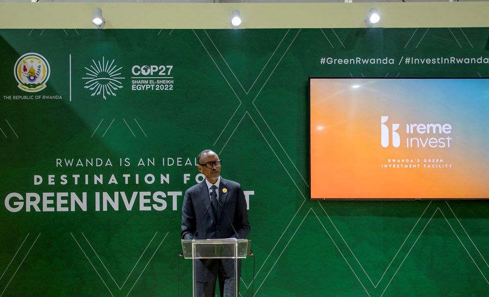 President Paul Kagame presided over the launch of Ireme Invest at COP27 in Sharm El-Sheik, Egypt in November this year.