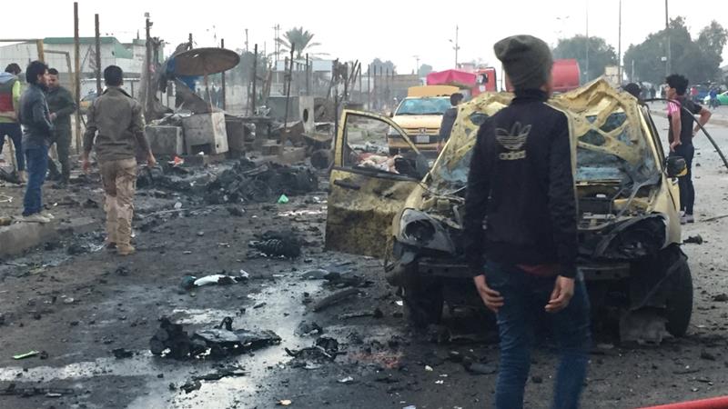 The blast targeted a crowded street full of garages and used car dealers