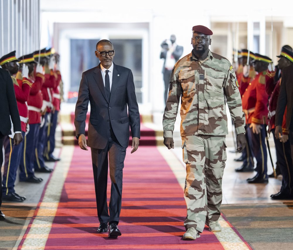 President Kagame with Col Doumbouya during his recent visit to Guinea Conakry. 
