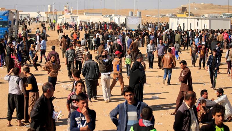 More than 750,000 people have been displaced from Mosul since October