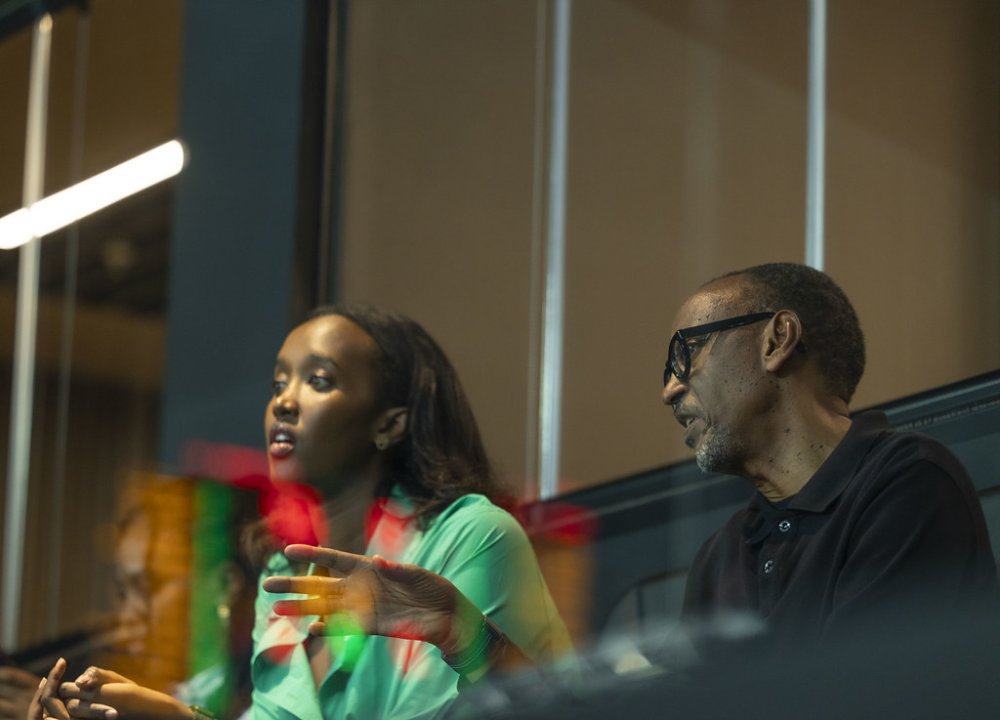 President Paul Kagame along with Ange Kagame recently attended the FIBA women's Afrobasket game between Rwanda and Angola.