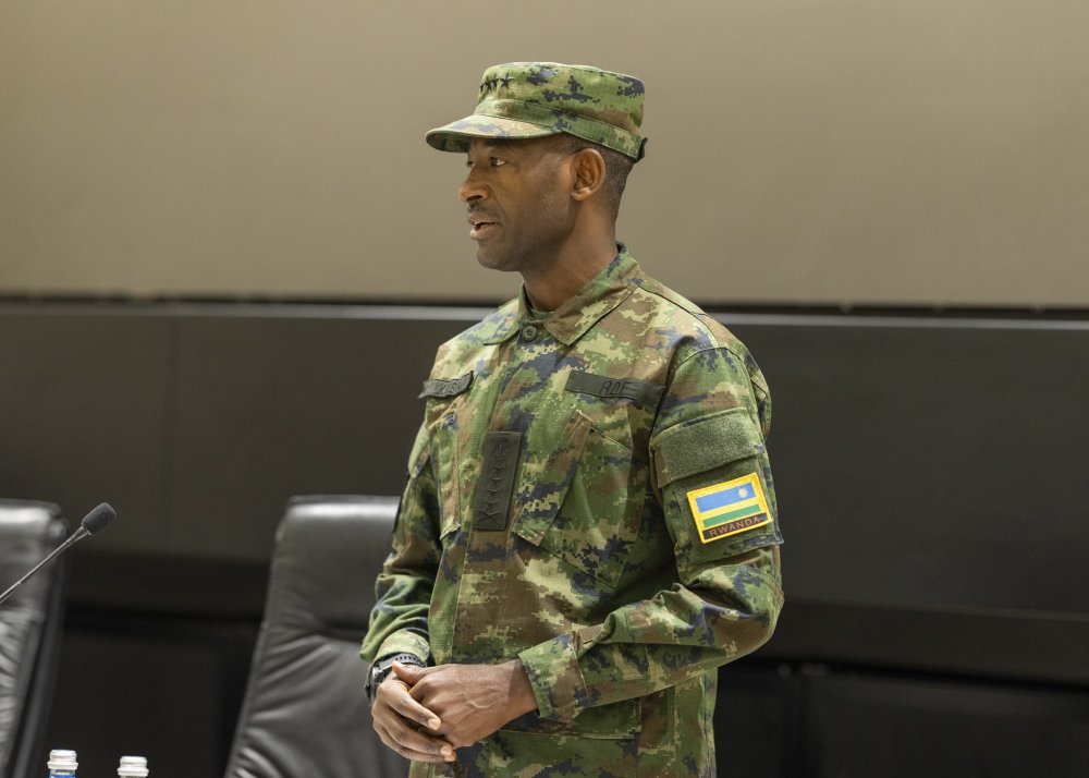 The Chief of Defense Staff of the Rwandan Defense Forces, Gen. Mubarakh Muganga, addressed those who attended the discussions.