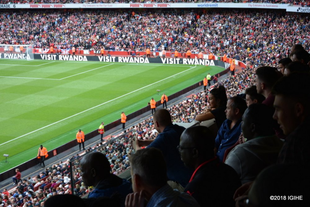 The ‘Visit Rwanda’ logo appears on Arsenal jersey’s left sleeve for the first team, under-23 and Arsenal Women, and be displayed on LED boards at the Arsenal’s Emirates Stadium.
