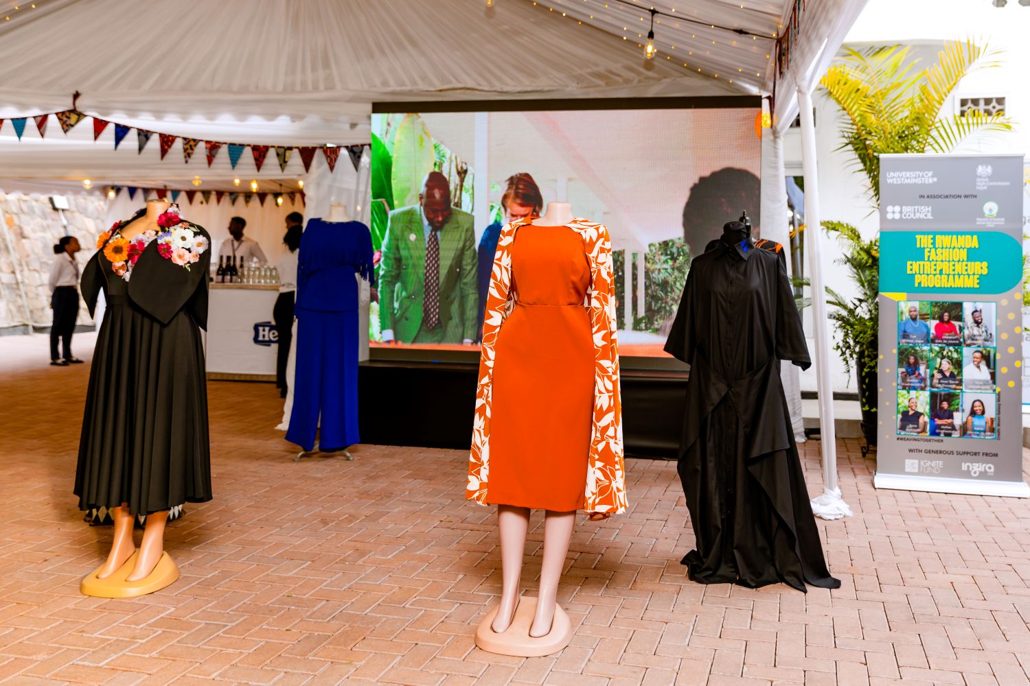 Some of the dresses made by Rwandan designers were on display.