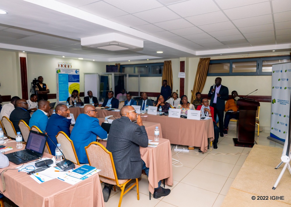 Participants of the event following a presentation on Rwanda Bribery Index 2022. 