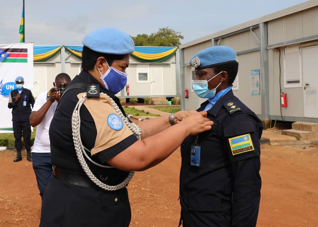 159 officers under Rwanda Formed Police Unit - Three (RWAFPU-3) serving in the UNMISS, decorated with 'UN Service Medal' 