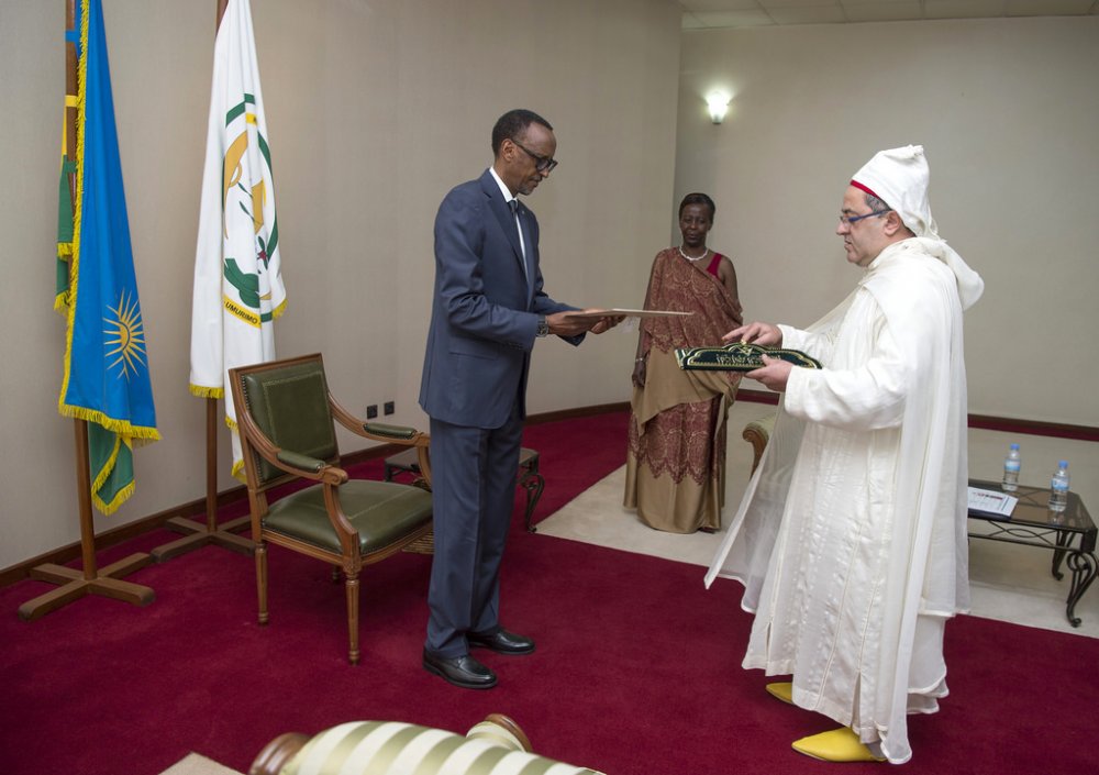 President Kagame receiving on 23 January 2017, credentials of several ambassadors and High-commissioners
