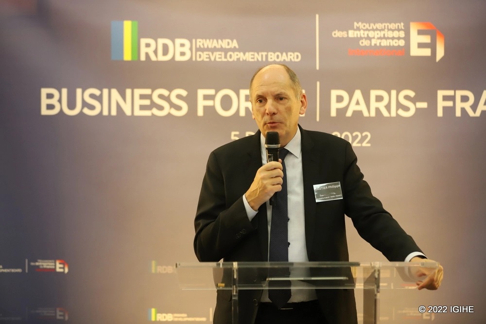 Stephane Lelux, the Chairman of MEDEF speaking at the launch of the forum. 