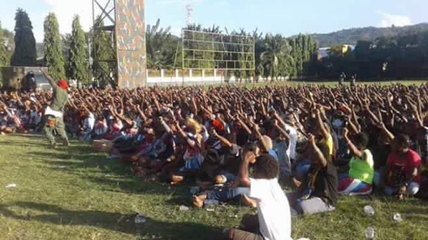 Exactly 1,449 people were arrested in Jayapura on Monday