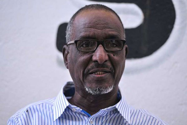 A picture taken on March, 22, 2016 shows Djibouti's opposition presidential candidate for the Union for National Salvation (USN) Omar Elmi Khaireh speaking to AFP during an interview in Djibouti.