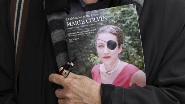 File: Colvin, a veteran reporter, was 56 years old when she was killed while reporting in Syria