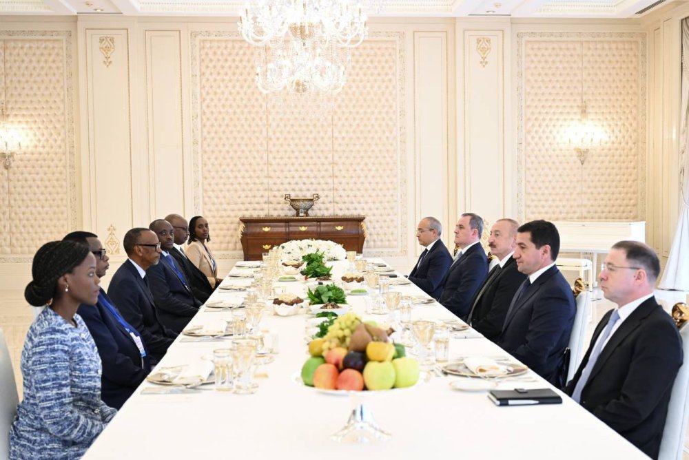 President Paul Kagame, who is on a working visit to Azerbaijan, was hosted to luncheon by his counterpart, President Ilham Aliyev, on Saturday, September 20, 2025.