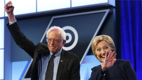 Clinton and Sanders took turns thrashing Republican frontrunner Donald Trump