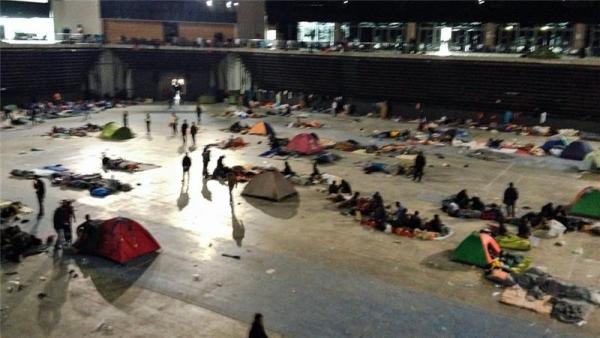 A former Olympic Taekwondo centre in Athens was turned into makeshift camp for refugees and migrants