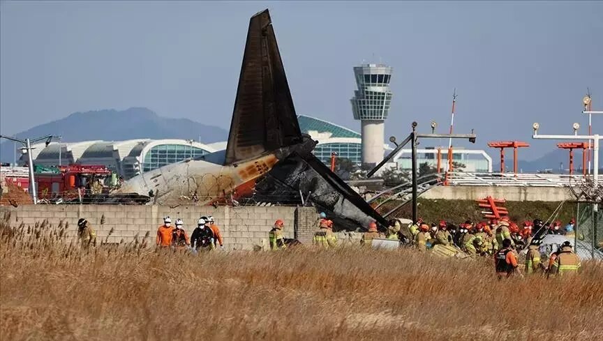 Preliminary investigations suggest a bird strike may have caused the landing gear to malfunction.