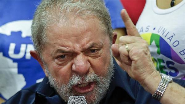 Brazil's former president Luiz Inacio Lula da Silva speaks at a press conference last Friday