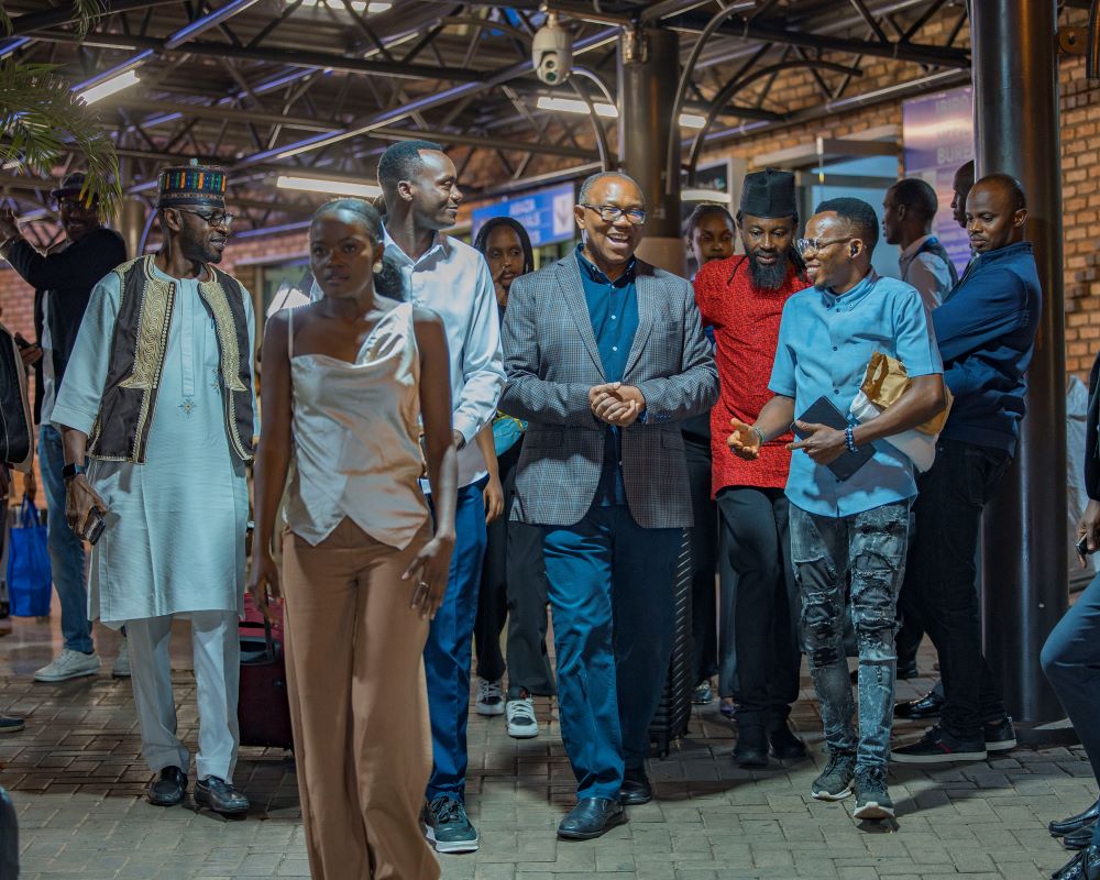 Peter Obi arrives at Kigali International Airport