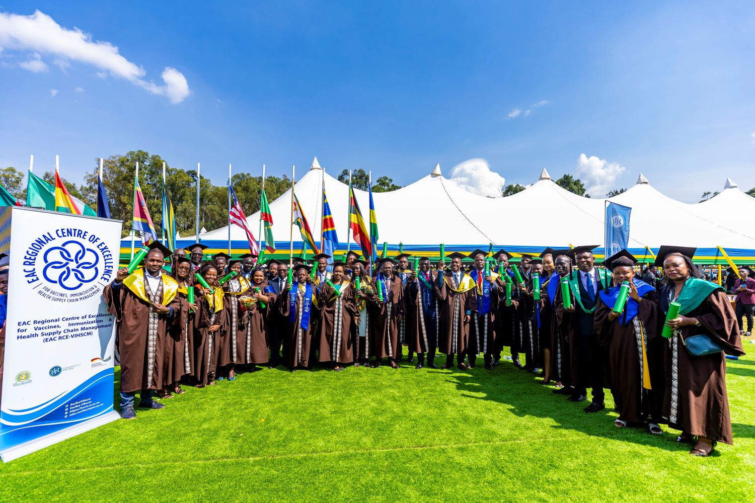 The University of Rwanda's East African Community Regional Centre of Excellence for Vaccines, Immunization, and Health Supply Chain Management, celebrated the graduation of its fourth cohort of Master's students in Health Supply Chain Management during the institution's 10th graduation ceremony held at the Huye Campus on October 25, 2024.