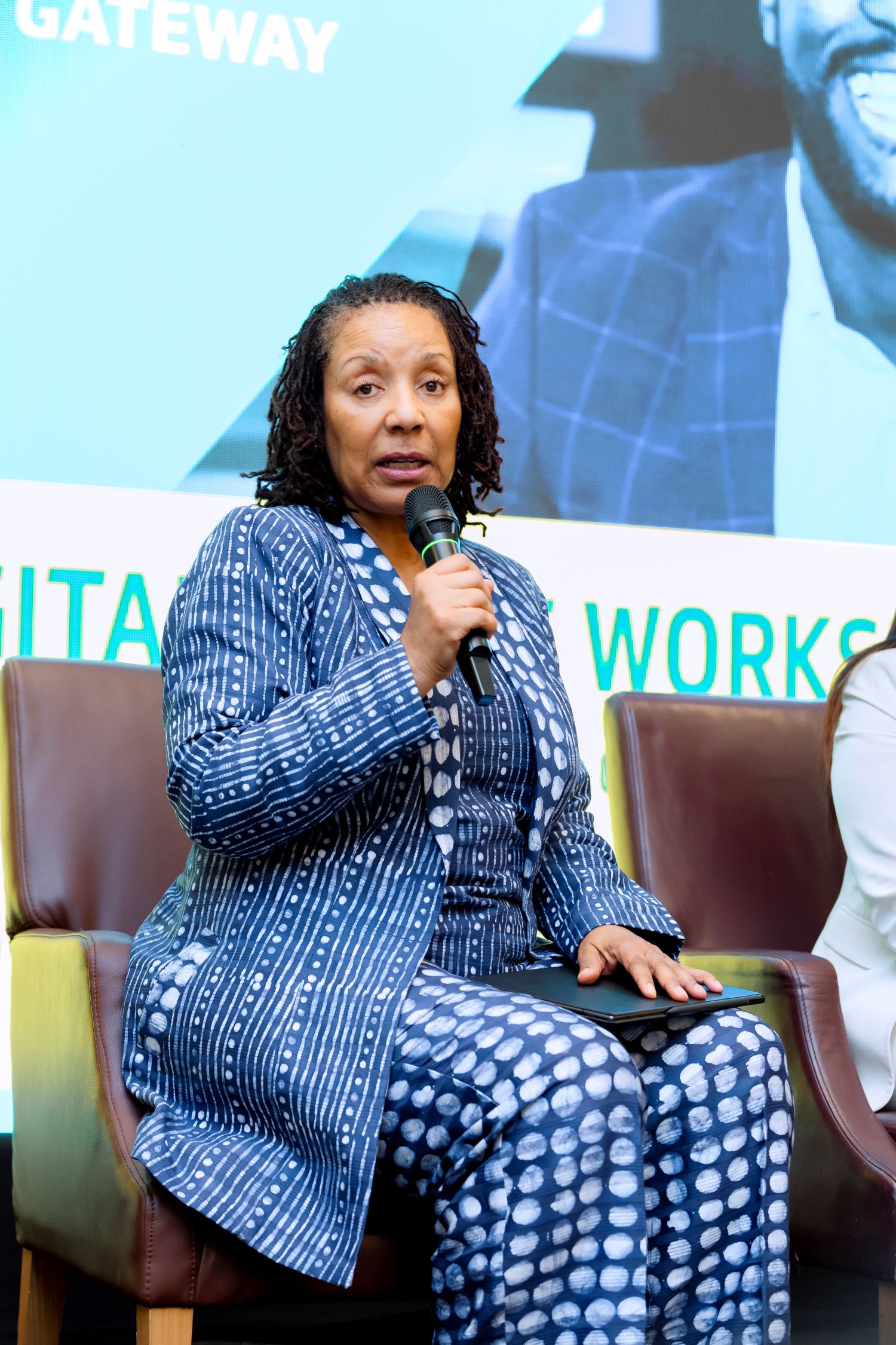 Businesswoman Brigette Harrington, CEO of Igire Coffee, shared her experience with the audience, noting that the Africa Trade Gateway plays a critical role in helping businesses like hers navigate the complexities of cross-border trade.