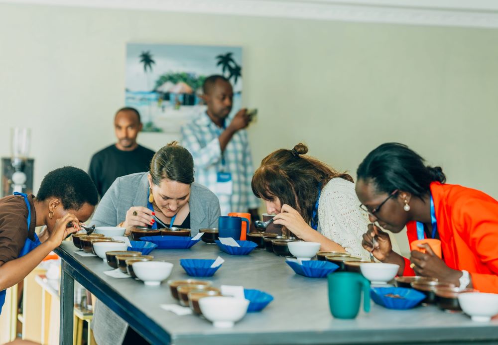 Participants of the event also tasted Rwandan coffee.