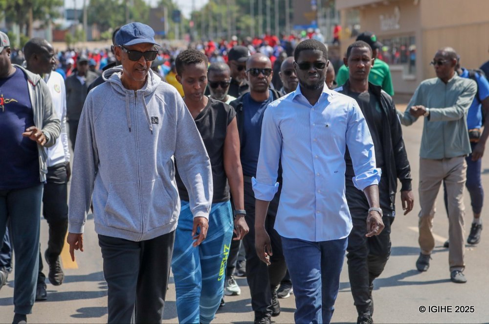 President Paul Kagame and his Senegalese counterpart, Bassirou Diomaye Faye, took part in the mass sports activity.
