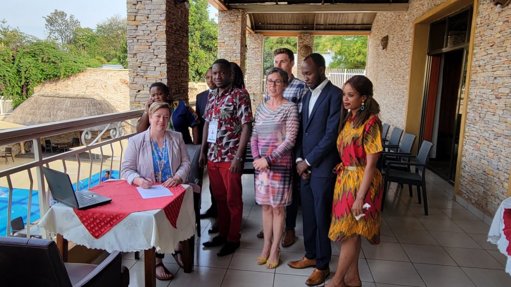 CAP Secretary-General, Kelley Moore signing agreements admitting RUPI into the association. 