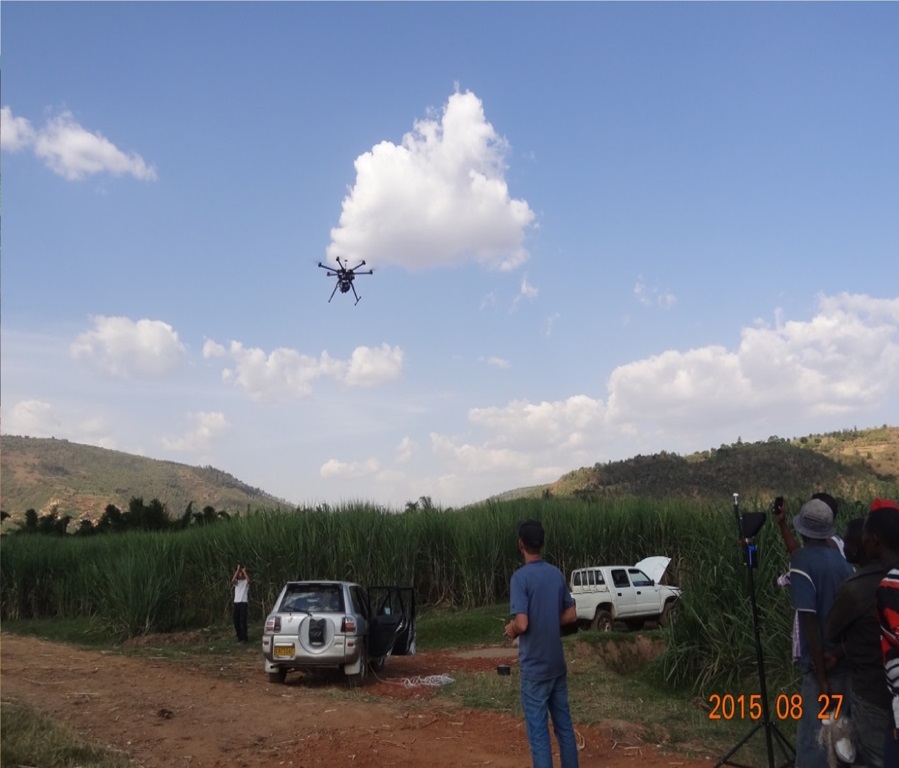 Aerial survey with drone for crop growth monitoring