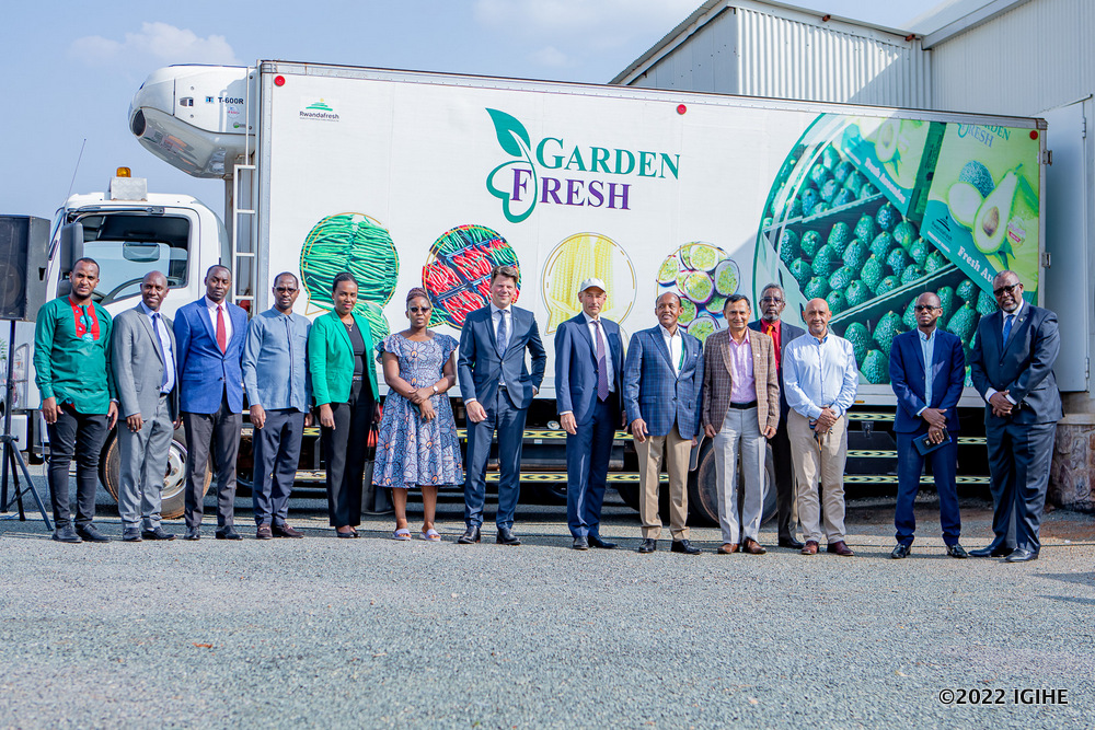 Participants of the event in a group photo after launching the Rwf1 billion packhouse.