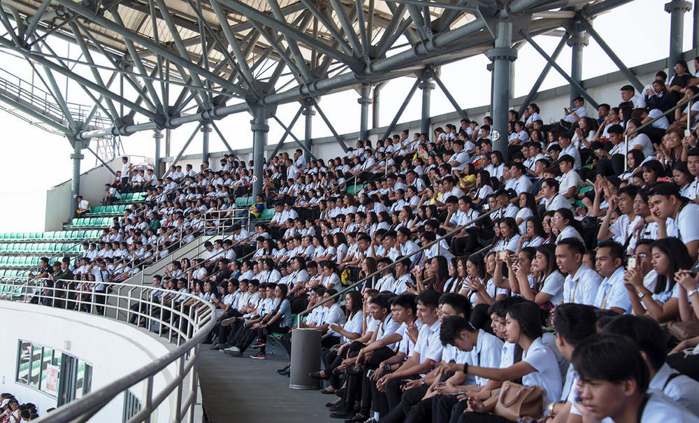 Students from various universities are attending the Grand Peace Festival