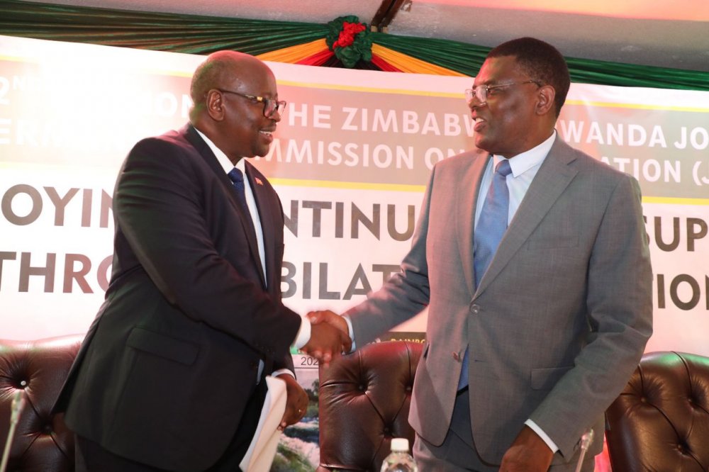 Amb. Musoni (left) commended existing collaboration between both countries. 
