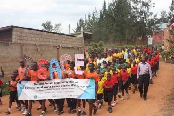 Participants in HWPL peace walk festival