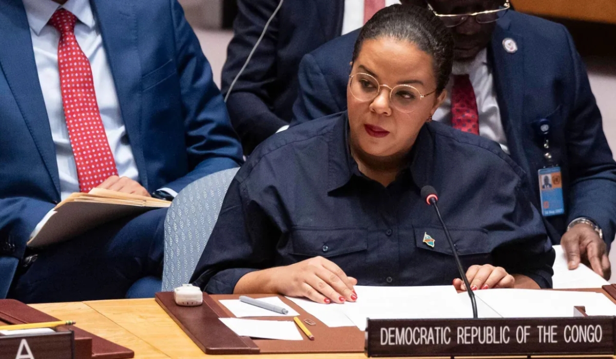 DRC Foreign Affairs Minister, Thérèse Kayikwamba Wagner, addresses the UN Security Council during a past session.