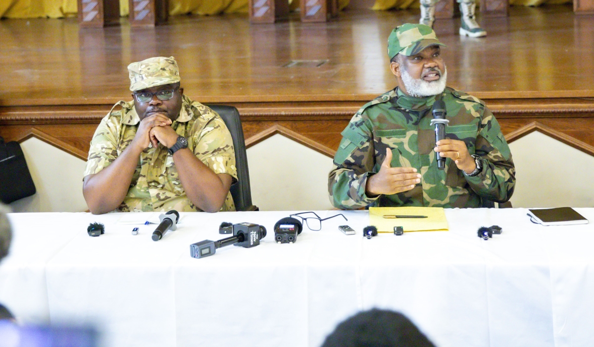 Bertrand Bisimwa, M23's political leader and Corneille Nangaa, the leader of a political-military coalition, Alliance Fleuve Congo (AFC) during a press conference in Goma on Thursday, January 30, 2025.