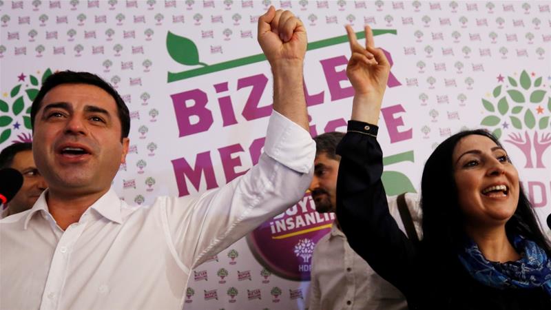 A total of 13 HDP politicians were arrested on terrorism charges, including Demirtas and Yuksekdag