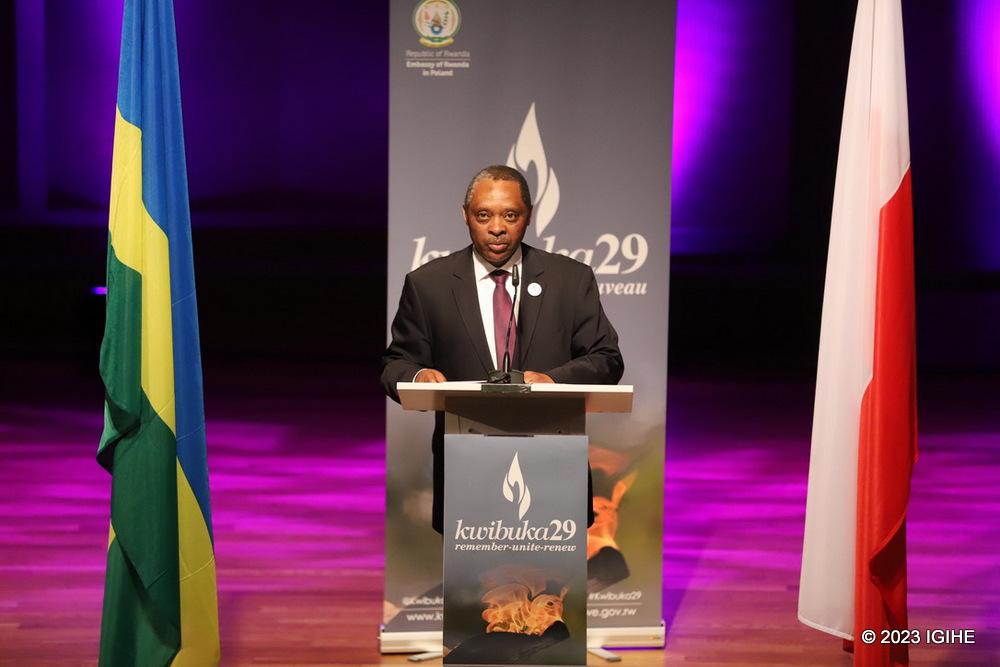 Amb. Shyaka shared Rwanda’s resilience journey at the commemoration event. 