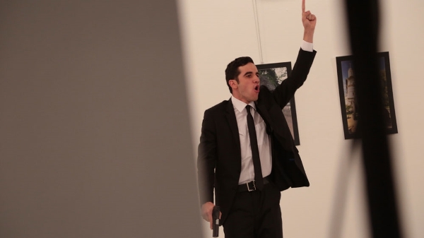 The gunman referenced the situation in Aleppo after he shot the ambassador