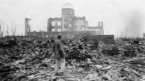 Hiroshima, Japan, a month after an atomic bomb was dropped by the US on Monday, August 6, 1945