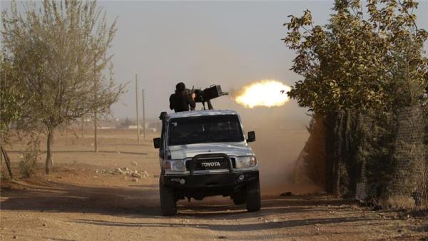 Turkish-backed rebels near Azaz are involved in a major push to clear ISIL from the border area