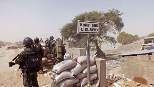 Cameroon soldiers stand guard at a lookout post as they take part in operations against the Islamic extremists group Boko Haram.