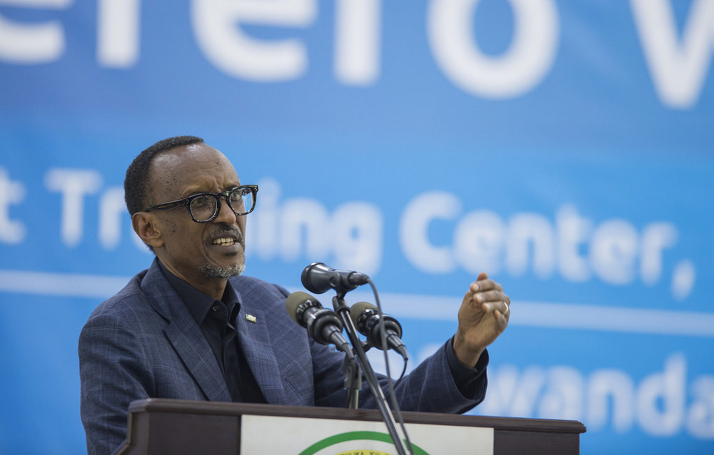 President Kagame addressing leaders attending the 14th National Leadership Retreat yesterday in Gabiro. 